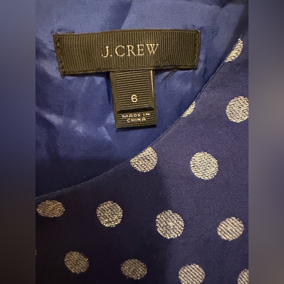 J. Crew Navy Blue Polka Dot Mini Dress - Picture 3 of 4